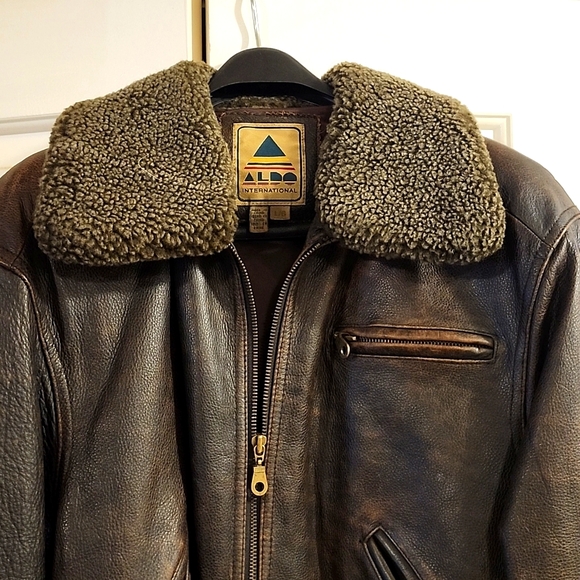 Aviator leather jacket, size L - Picture 3 of 5